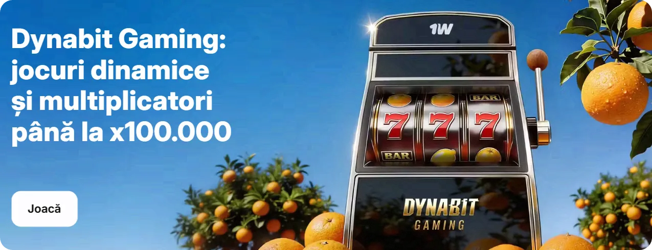 Sloturi Dynabit Gaming pe 1Win cu multiplicatori până la x100.000